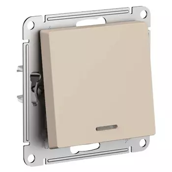 Выключатель одноклавишный с подсветкой Systeme Electric ATN001213 AtlasDesign сх.1а, 10АХ, мех., Песочный