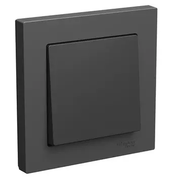 Выключатель одноклавишный Systeme Electric ATN001412 AtlasDesign сх.1, 10АХ, в сборе, базальт
