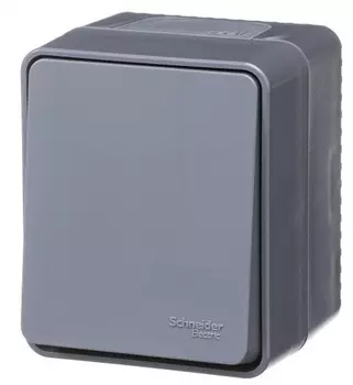 Выключатель одноклавишный Systeme Electric ATN544015 AtlasDesign PROFI IP54 О/У 10 АХ, Антрацит