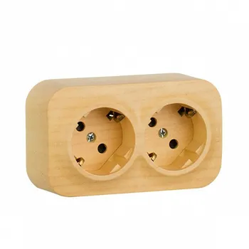Розетка Legrand 782287 Quteo - 2 x 2К+З с защитными шторками, 16 A, 250 В~, IP 20, дерево