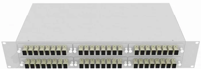 Кросс оптический стоечный TopLAN КРС-Top-2U-48SC/U-OM2-GY 19", 48 SC/UPC адаптеров, многомодовый (50/125), 2U, серый, укомплектованный