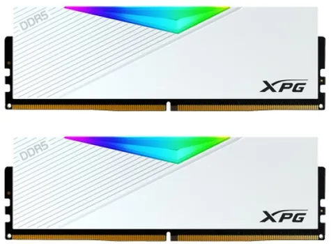 Модуль памяти DDR5 32GB (2*16GB) ADATA AX5U6400C3216G-DCLARWH XPG LANCER RGB white PC5-51200 6400MHz CL32 1.35V