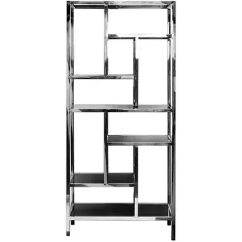 Стеллаж Garda Decor 46AS-SH1076-SILVER (Хром/Черный)
