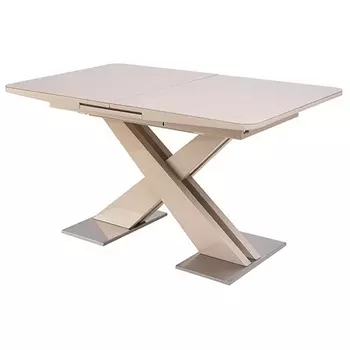 Стол CONTI 140 BEIGE GLASS бежевый глянец (M-City)