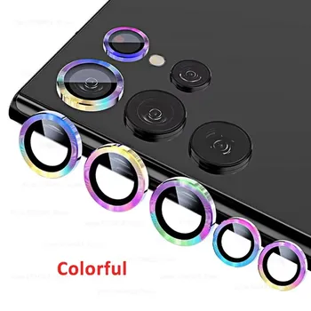 Защита камеры из сплава для Samsung Galaxy S25 Ultra S24 S23 Plus A16 A36 A56 A15 A55 5G, стеклянное металлическое заднее кольцо объектива для камеры Xiaomi 14T Redmi Note14 For S25utlra чёрный