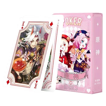 Genshin Impact Poker Игральные карты Настольные игры Детские игрушки Детская игрушечная колода Карточная игра Набор Keqing Ganyu Аниме