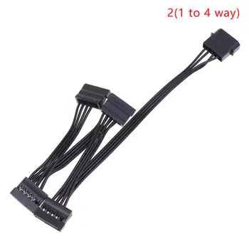 4-контактный 1 штекер на 3/4/5/6 гнездовой разветвитель Sata Power Extension Кабель жесткого диска 1 to 3 way