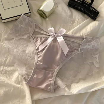 Pure Desire сексуальное кружевное нижнее белье женские трусики с бантом и крестом средняя талия дышащие трусики для девочек M чёрный