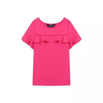 Топ из хлопка и вискозы Polo Ralph Lauren