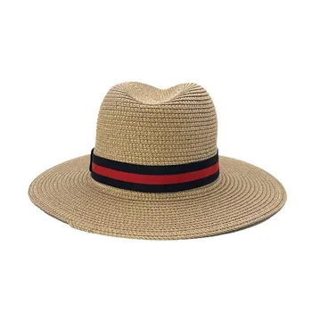 Мужская женская соломенная шляпа Fedora в стиле панамы в стиле пэчворк, соломенная шляпа от солнца, летняя шляпа хаки