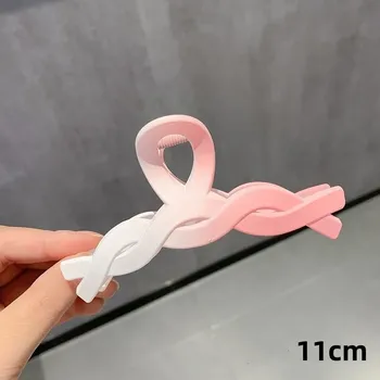 Simple Sweet Gradient Pink Hair Claw Clip for Women s Fashion Flat Hair Shark Clip New Korean Style Girl Hair Accessories