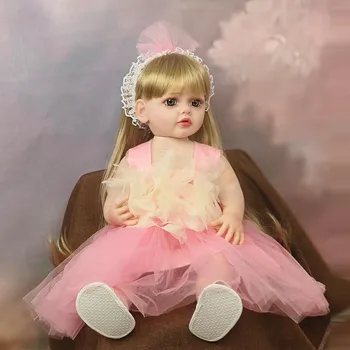 Милый розовый комплект платьев для куклы-девочки Reborn Girl 22 дюйма для куклы-новорожденной девочки 55 см, игрушка