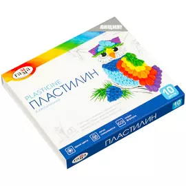 Набор пластилина Гамма "Классический", 10 цветов, 200 г, со стеком, картон