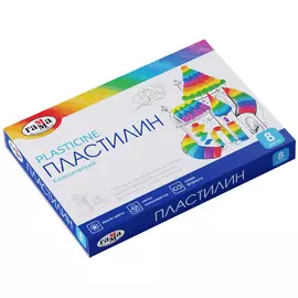 Набор пластилина Гамма "Классический", 8 цветов, 160 г, со стеком, картон