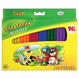 Набор пластилина Гамма "Пчелка" 16 цв восковой