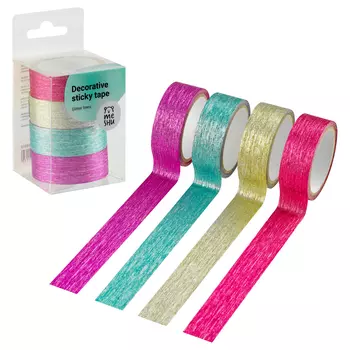 Набор клейких декоративных лент MESHU "Glitter lines", 4 шт
