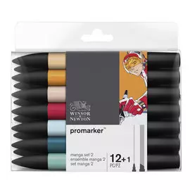 Набор маркеров ProMarker Manga 12 цветов + 1 блендер, вариант 2
