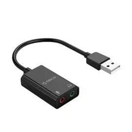 Звуковая карта USB 2.0 Orico SKT2-BK внешняя, 3*3.5mm jack, регулировка громкости,черная