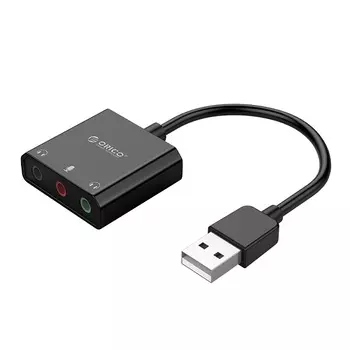 Звуковая карта USB 2.0 Orico SKT3-BK внешняя, 3*3.5mm jack, черная