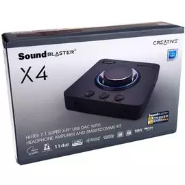 Звуковая карта USB 3.0 Creative Sound Blaster X4 70SB181500000 Super X-Fi Ultra DSP, 7.1, USB Type-C, 24 бит/192 кГц