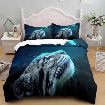 Комплект постельного белья African Savannah Cheetah Wild King Queen Twin Single Size Duvet Cover Наволочки Комплект постельного белья EU single(135x200cm)