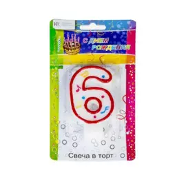 свеча-цифра "6" kukina raffinata 4.5*7.5cм n-6 202567