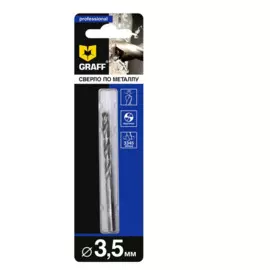 сверло по металлу 3.5*70мм hss 1шт, graff 723570