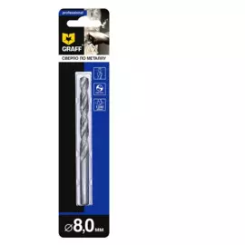 сверло по металлу 8*117мм hss 1шт, graff 7280117