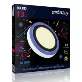 светильник накладной smartbuy с подсветкой dlb 13w/3000k+b/ip20 sbl1-dlb-13-3k-b