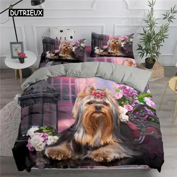 Комплект постельного белья для собак King Size с милым самоедом и улыбающимся ангелом, комплект постельного белья для детей и подростков, девочек, милый щенок, полиэстеровое одеяло 150x200cm 3pcs