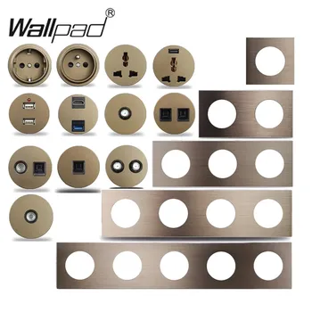 Wallpad электрическая розетка матовый алюминий L6