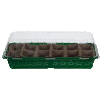 Мини-парник 17x39.5x8 см пластик/торфяной вкладыш зеленый