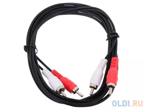 Кабель соединительный 2xRCA (M) - 2xRCA (M) черный 2m, Telecom <TAV7158-2M