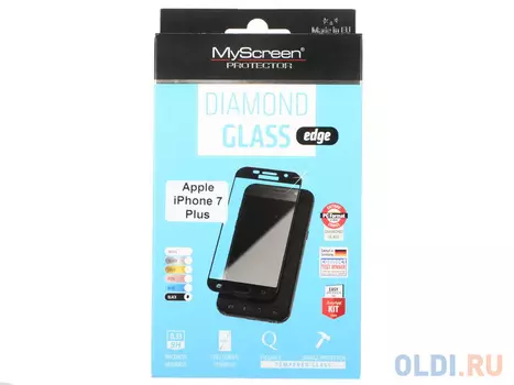 Защитное стекло Lamel 2,5D MyScreen LITE Glass edge Black для iPhone 7 Plus MD2827TG FCOV BLACK
