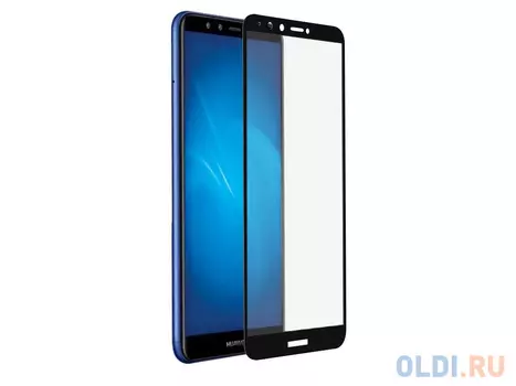 Закаленное стекло с цветной рамкой (fullscreen) для Huawei Y9 (2018) DF hwColor-42 (black)