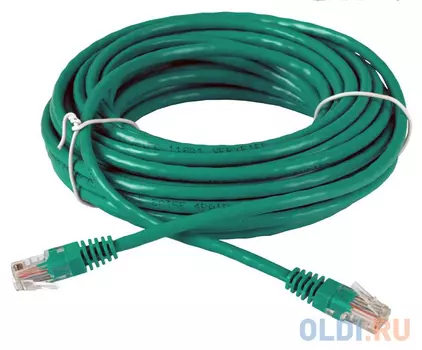 Патч-корд литой "Aopen" UTP кат.5е 10м зеленый <ANP511_10M_G