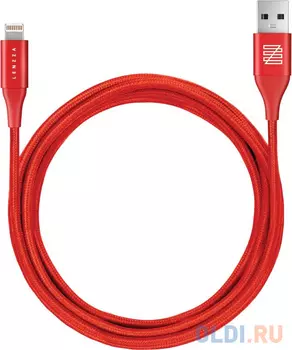 Кабель Lightning 1.2м LENZZA LNBCK12RED круглый красный