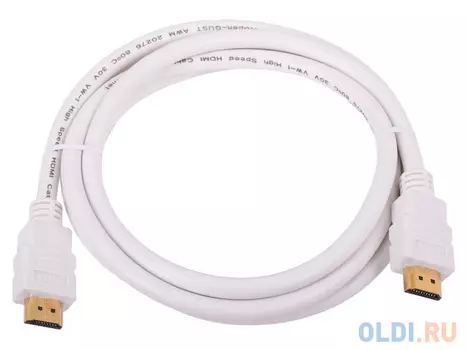 Кабель AOpen HDMI 19M/M 1.4V+3D/Ethernet ACG511W-1.8M 1.8m/2m , белый, позолоченные контакты