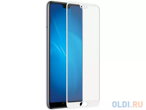 Закаленное стекло с цветной рамкой (fullscreen) для Huawei P20 Plus/Pro DF hwColor-41 (white)
