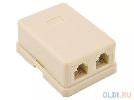 Розетка внешняя телефонная 2xRJ-12 6P4C двойная TC-SB-2-6P4C-C2-WH