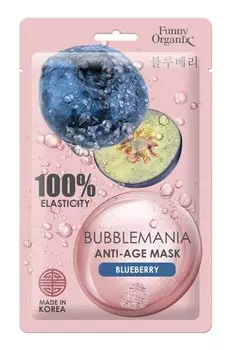 ETUDE ORGANIX Маска кислородная антивозрастная тканевая Дикая черника / Funny Organix BUBBLEMANIA 25 г