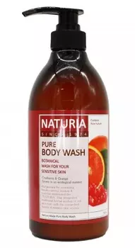 EVAS Гель для душа Клюква - апельсин / NATURIA PURE BODY WASH, Cranberry &amp; Orange 750 мл