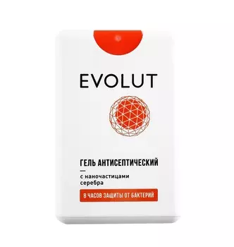 EVOLUT Гель антисептический для рук с наночастицами серебра, фронтальный спрей 20 мл