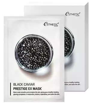 ESTHETIC HOUSE Маска тканевая антивозрастная на основе экстракта черной икры / BLACK CAVIAR PRESTIGE EX MASK 5 шт