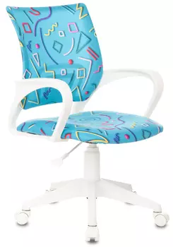 Кресло детское Бюрократ KD-W4 голубой/абстракция (KD-W4/STICK-BLUE)