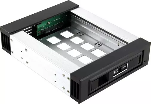 Корзина Procase L3-101-SATA3-BK (Hot-swap SATA3/SAS 6Gb, черный, с замком, hotswap aluminium mobie rack module (1x5,25) 1xFAN 40x15mm)