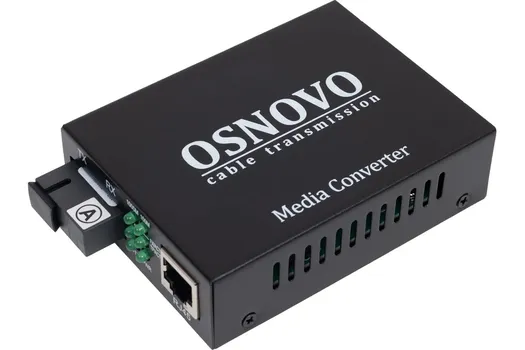 Медиа-конвертер OSNOVO OMC-1000-11S5a оптический Gigabit Ethernet для передачи Ethernet по одному волокну одномодового оптического кабеля до 20км (по