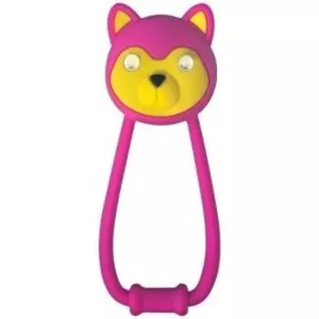 Фонарик велосипедный задний KLS TEDDY розовый силиконовый, 2 LED, режимы: 100% (80ч), мигающий (125ч), 74175