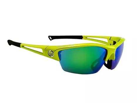 Очки велосипедные KELLYS WRAITH, оправа салатовая, линзы 2 штуки, футляр, Sunglasses KELLYS Wraith - Shiny Lime