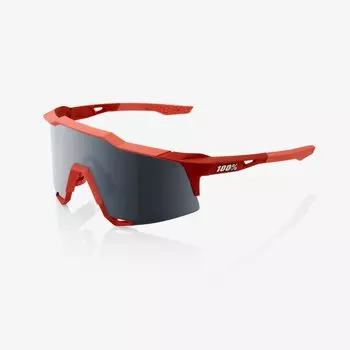 Очки велосипедные Speedcraft SL Soft Tact 100%, кораловые, дымовые линзы, 61002-068-57